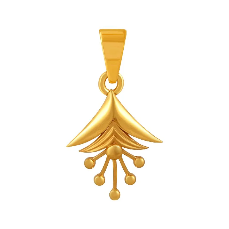 Best necklaces and pendants with crystal accents for a sparkling and elegant style-22k Gold Pendant With A Coniferous Leaf And Carpel Design