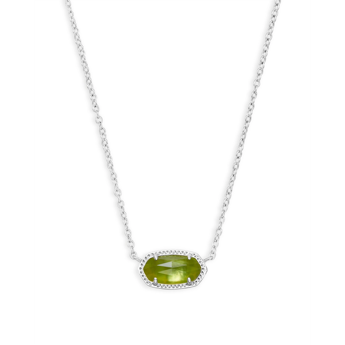 Best necklaces and pendants with layered designs for a chic, stacked look-Kendra Scott ElIsa Necklace in Silver with Peridot Illusion