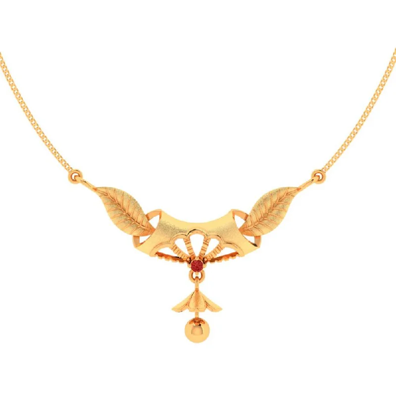 Best necklaces and pendants with intricate filigree for vintage-inspired elegance-22k Gold Pendant With Leafy And Ball Drop