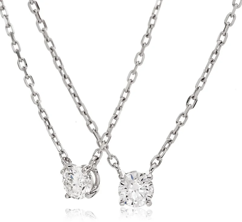 Elegant necklaces and pendants with diamond accents for added sparkle-Round Cut Solitaire Diamond in Four Claw Setting Open Pendant