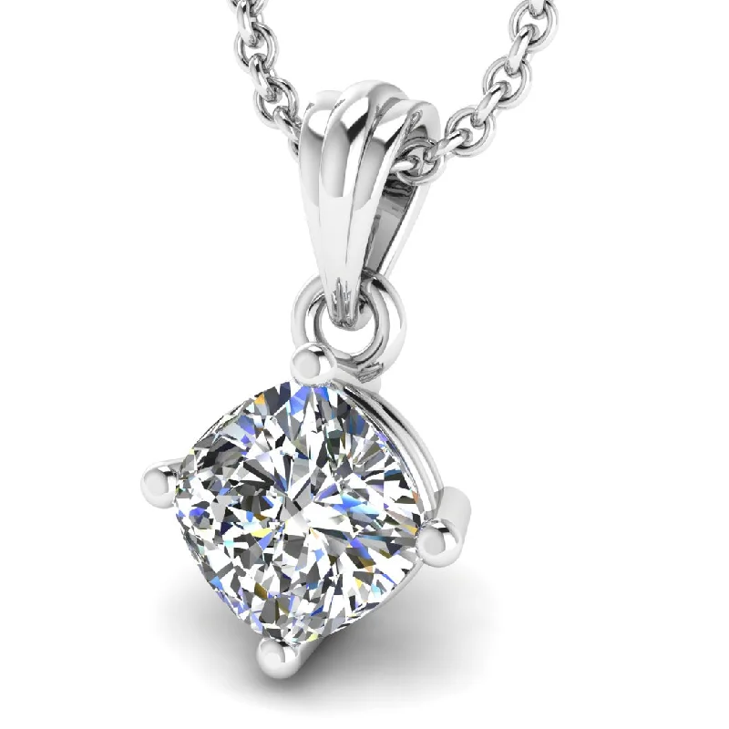 Best necklaces and pendants with glowing moonstone for an ethereal glow-Round Brilliant Cut Solitaire Lab Grown Diamond Pendant PCC4B