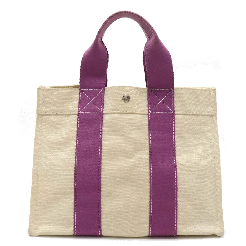 Handle bags with expandable sides for flexibility -Hermes Bora Bora PM Canvas Tote Bag