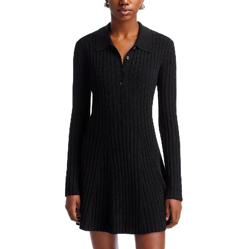 A-line Dresses for Flattering -French Connection Womens Ribbed Collar Sweaterdress