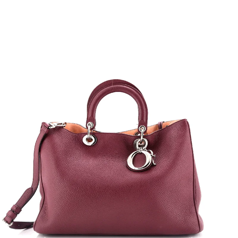 Handle bags with holiday themes for festivities -Diorissimo Tote Pebbled Leather Large