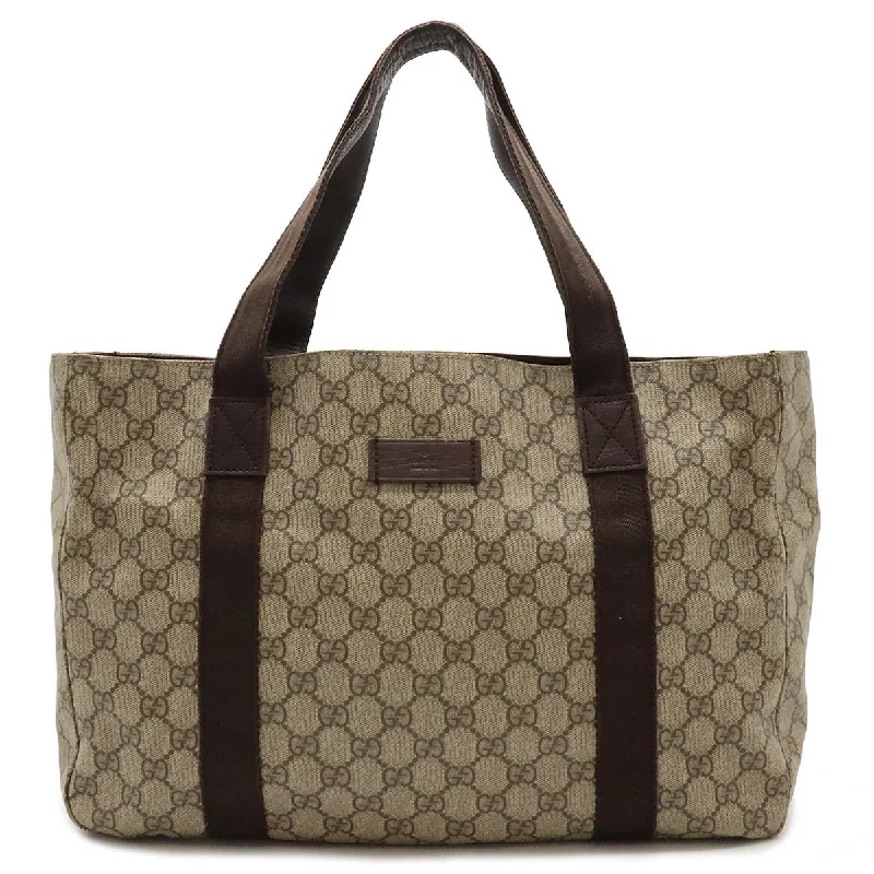 Handle bags with multi-color weaves for vibrancy -Gucci GG Supreme Tote Bag PVC Leather