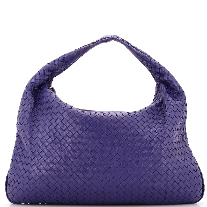 Quilted handle bags with stylish textured finish -Veneta Hobo Intrecciato Nappa Large