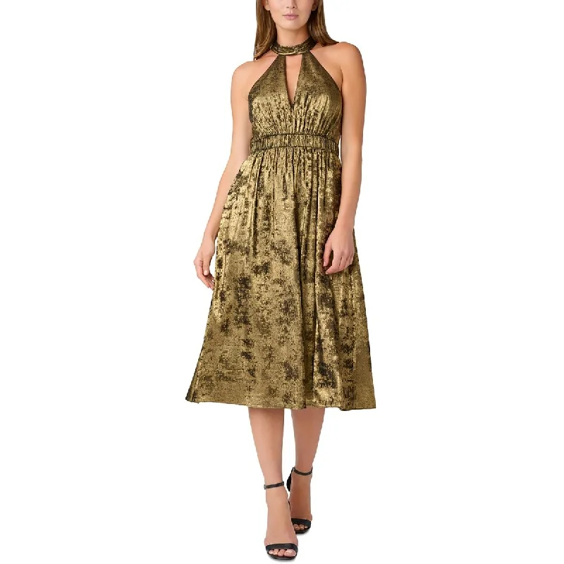 Animal Print Dresses for Fun -Aidan by Aidan Mattox Womens Shimmer Cut-Out Cocktail and Party Dress