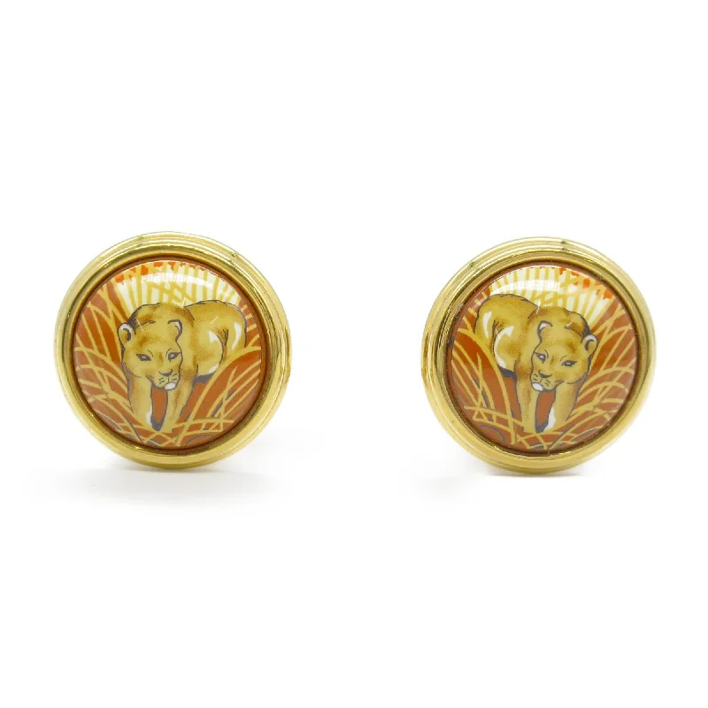 Drop Earrings for Valentine's Day -Hermes  Cloisonné/Enamel  Plating Clip Earrings (Pre-Owned)