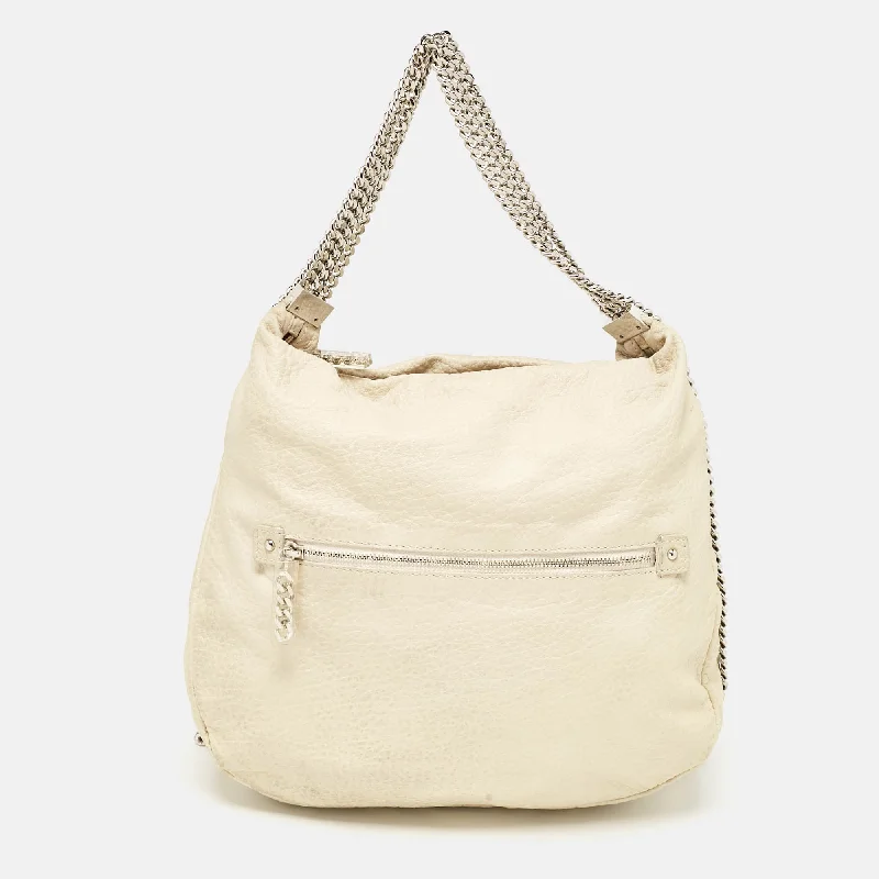 Handle bags with padded handles for comfort -Christian Louboutin Cream Leather Mariana Hobo