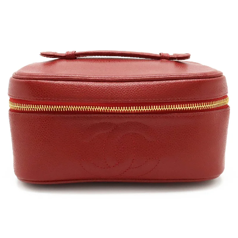 Handle bags with padded handles for comfort -Chanel Caviar Vanity Handbag Red Leather