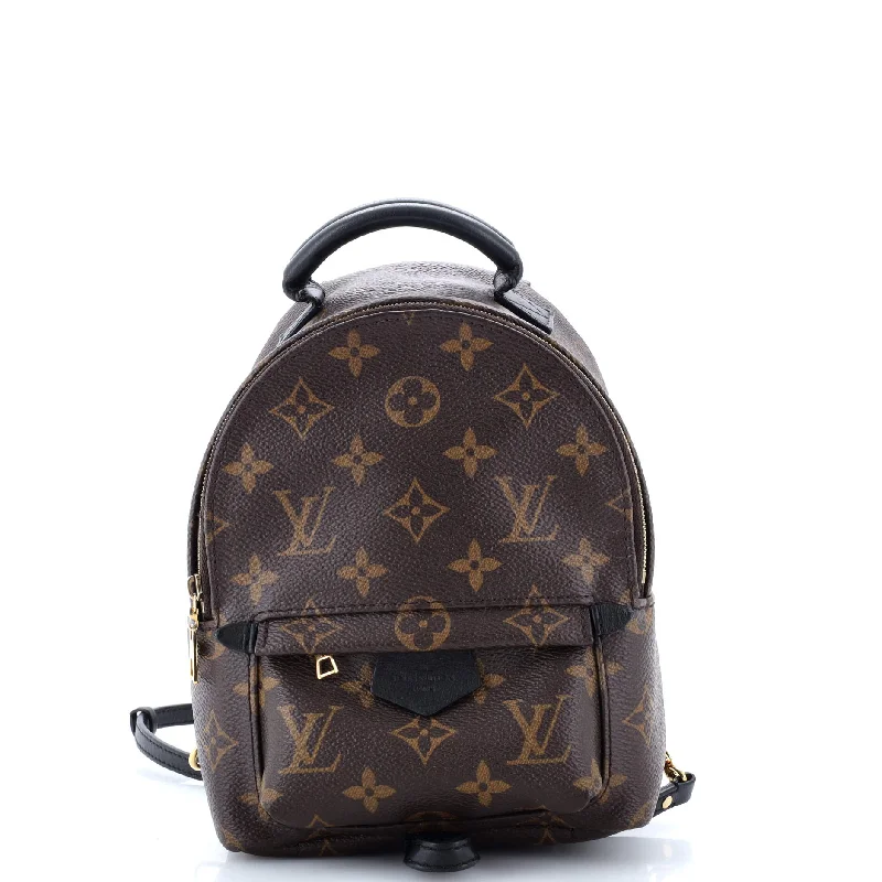 Handle bags with quilted leather for luxury -Palm Springs Backpack Monogram Canvas Mini