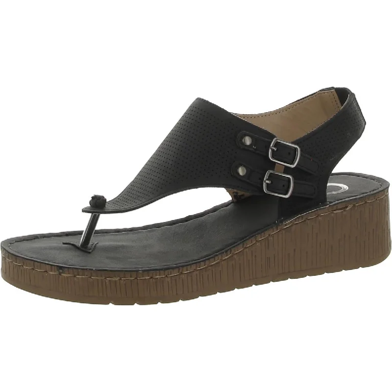 Indian Dresses with Intricacy -Journee Collection Womens Faux Leather Dressy Thong Sandals