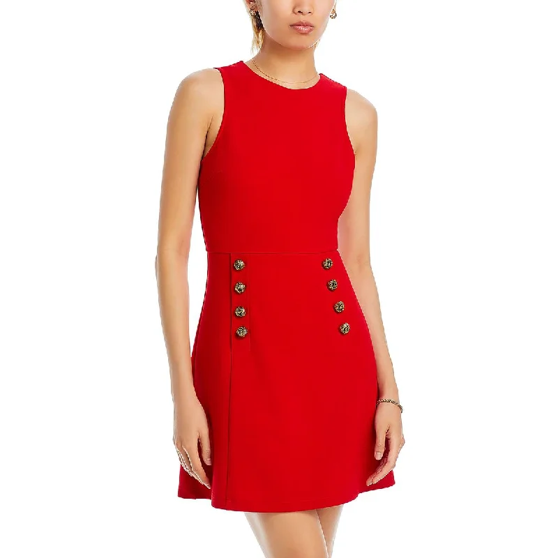 Tie-up Dresses for Decorative -Aqua Womens Above Knee Embellished Mini Dress