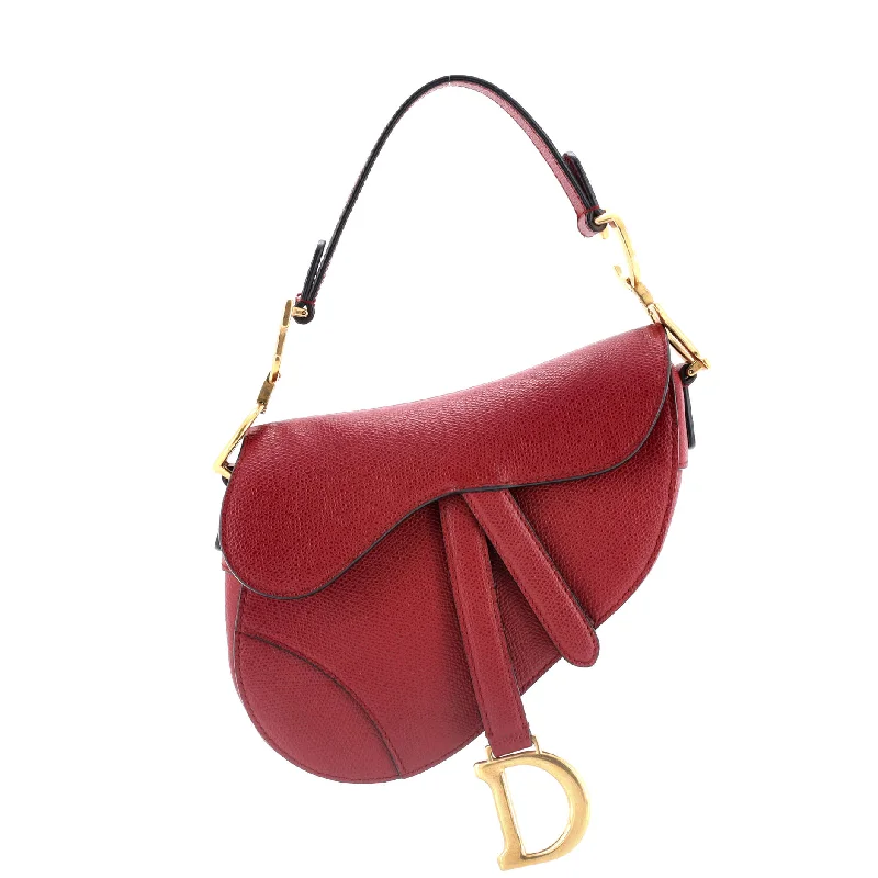 Handle bags with sturdy leather grip accents -Saddle Handbag Leather Mini