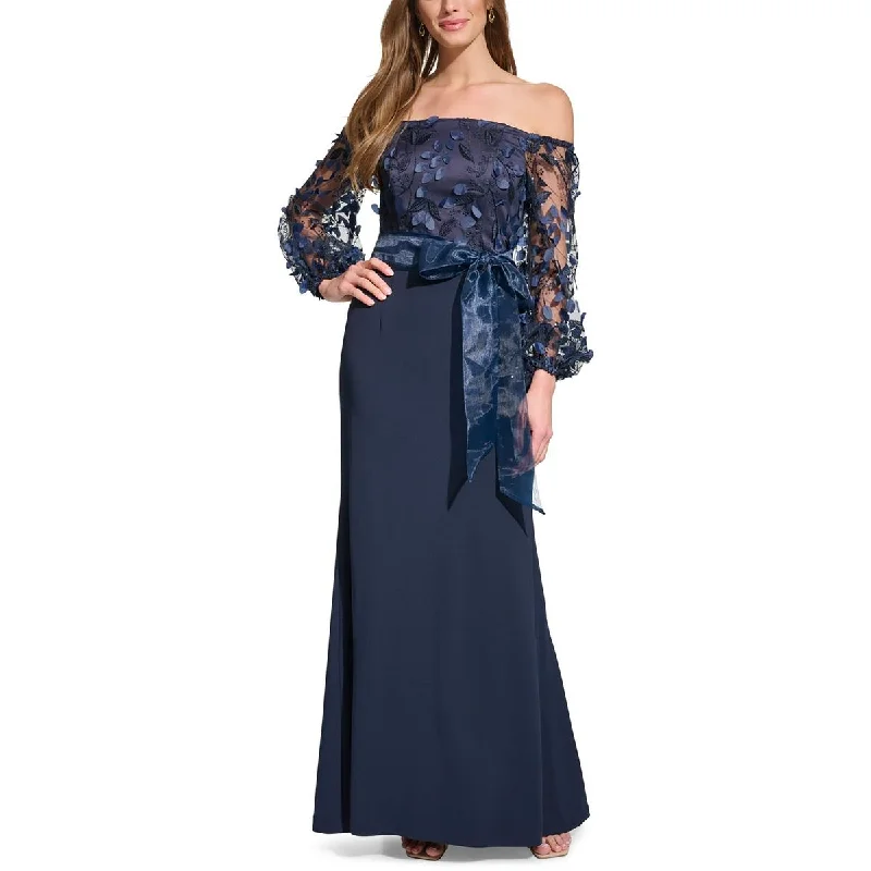 Retro Dresses for Throwback -Eliza J Womens Full Length Embroidered Evening Dress