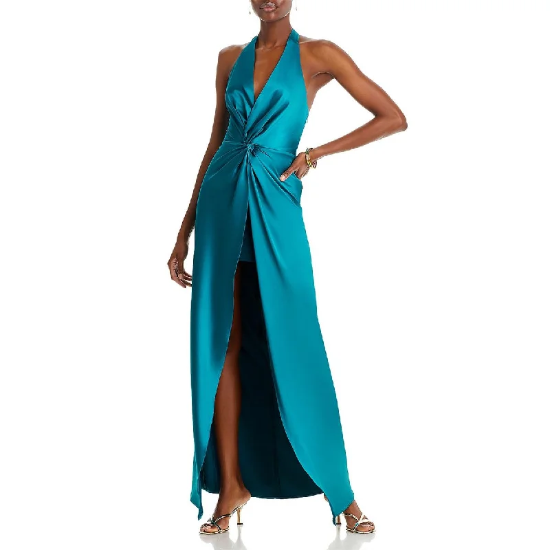 Pencil Dresses for Slimming -Yaura Womens Wunmi Satin Halter Evening Dress