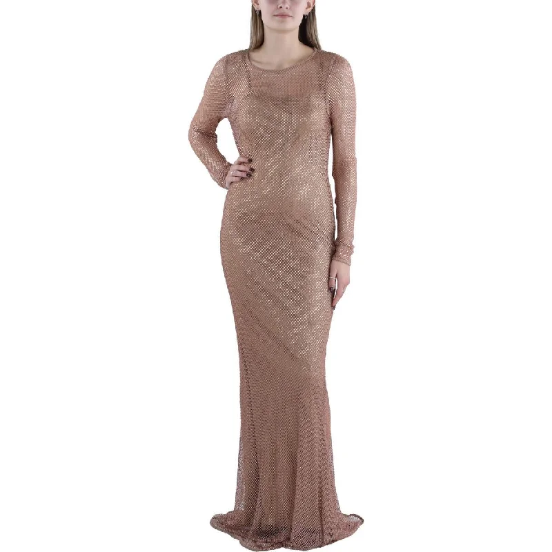 Prom Dresses for School Dance -Donna Karan Womens Fishnet Embellished Evening Dress