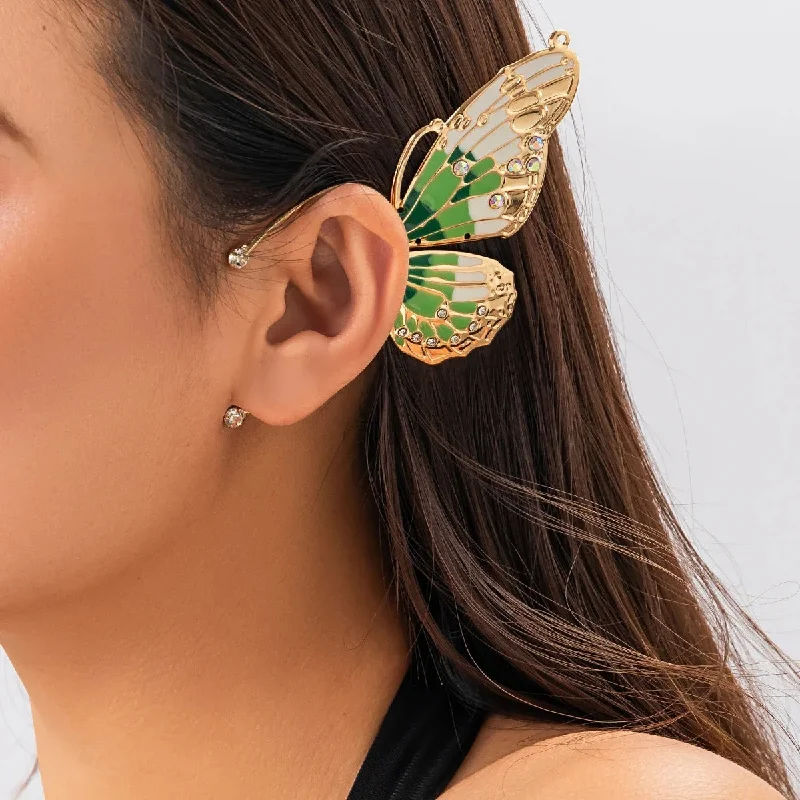 Drop Earrings for School Uniform -Alloy Butterfly Ear Cuff Earrings