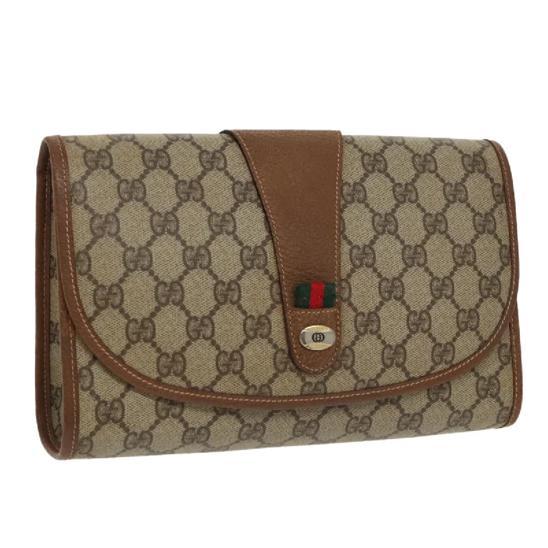 Handle bags with vintage vibes for nostalgia -Gucci Gg Supreme  Canvas Clutch Bag (Pre-Owned)