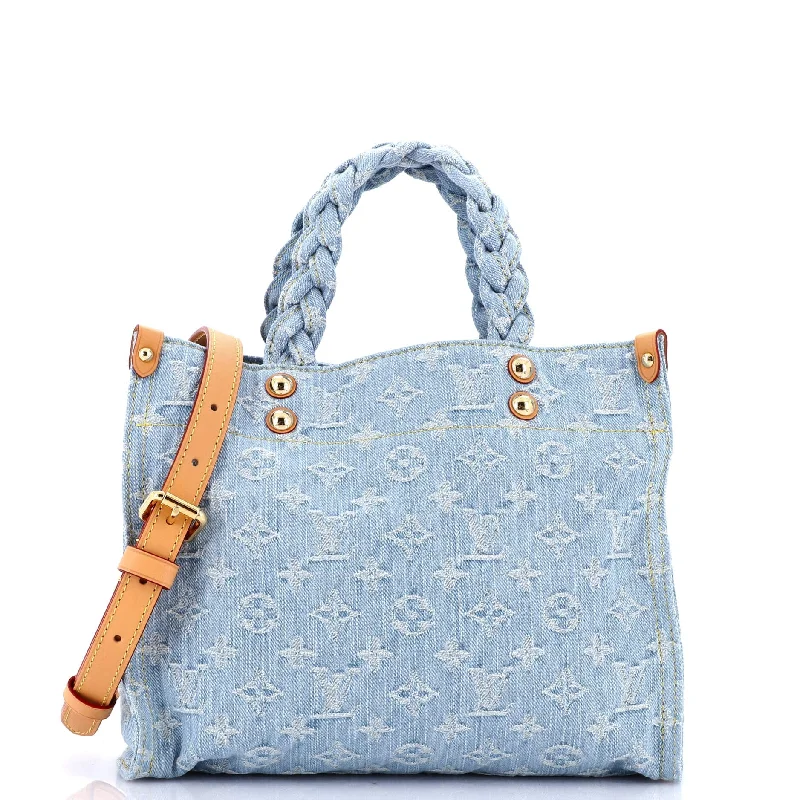 Handle bags with padded straps for comfort -Let Go Tote Monogram Denim PM