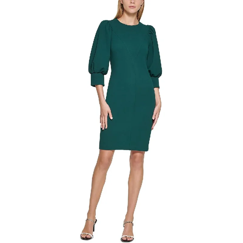 Maximalist Dresses for Bling -Calvin Klein Womens Gathered Above Knee Sheath Dress