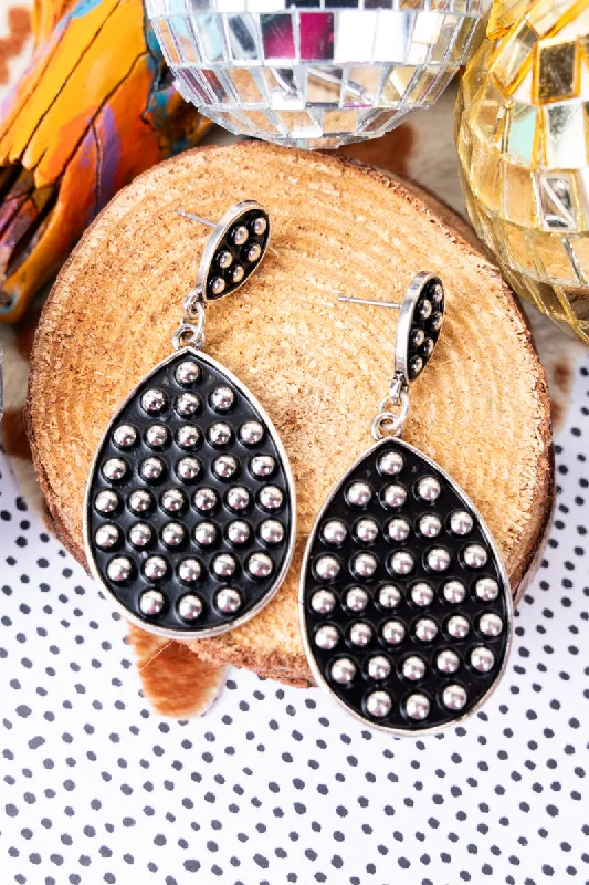 Gold Drop Earrings for Women -TIPI Ramblewood Studded Teardrop Silvertone Earrings