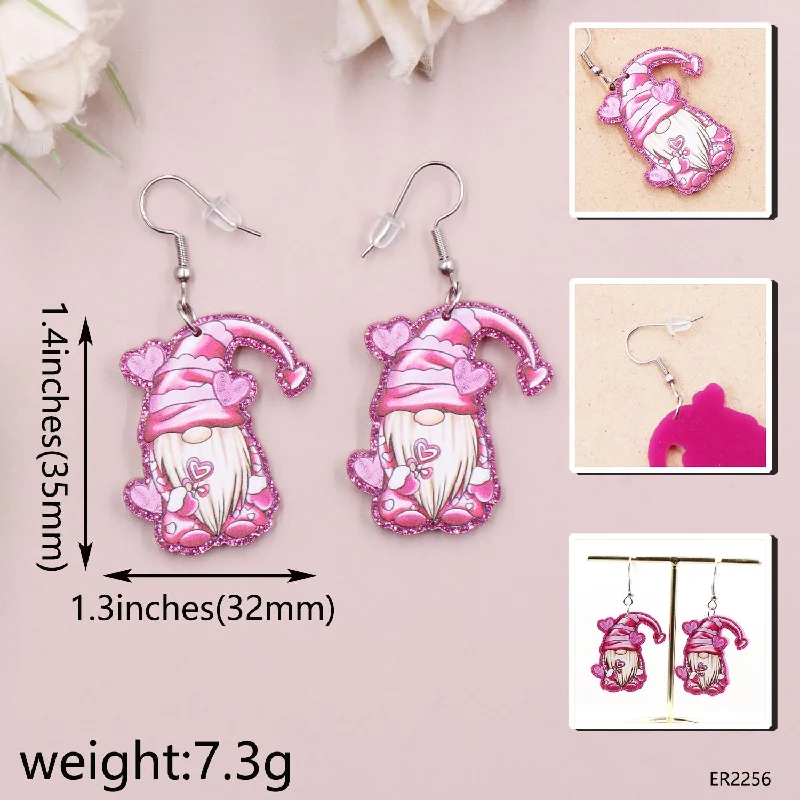 Minimalist Drop Earrings with Simplicity -Wholesale Valentine's Day Cute Cartoon Gnome Acrylic Earrings