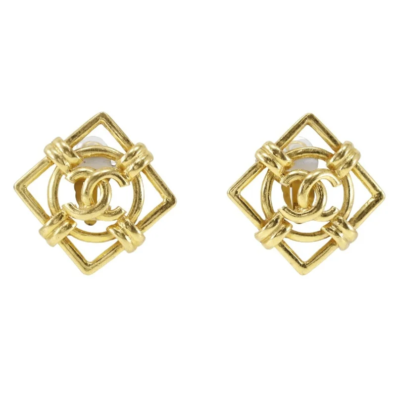 Push Back Drop Earrings for Convenience -Chanel   Plating Clip Earrings (Pre-Owned)