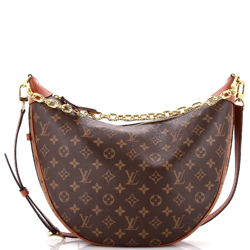 Handle bags with monogram designs for personalization -Loop Hobo Reverse Monogram Canvas