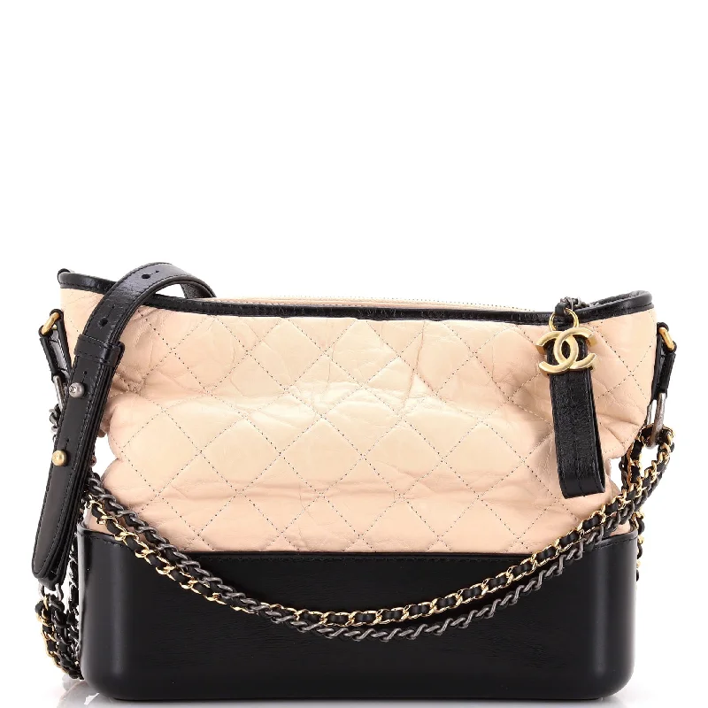 Handle bags with structured shapes for class -Gabrielle Hobo Quilted Aged Calfskin Medium