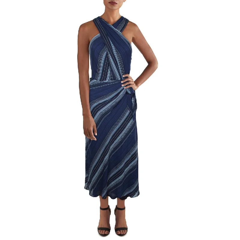 Wrap Dresses for Adjustable -Lauren Ralph Lauren Womens Striped Midi Fit & Flare Dress