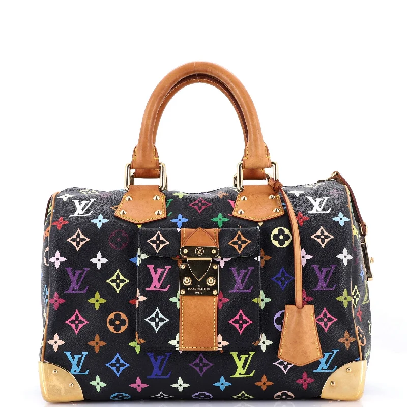 Handle bags with floral prints for spring -Speedy Handbag Monogram Multicolor 30