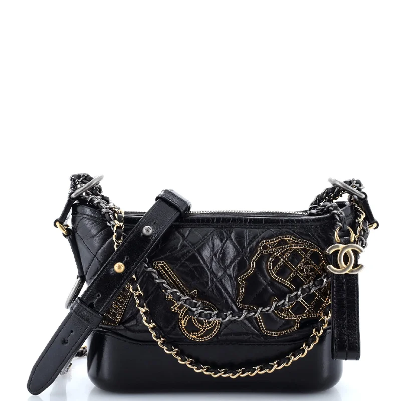 Handle bags with vintage vibes for nostalgia -Gabrielle Hobo Embellished Quilted Aged Calfskin Small