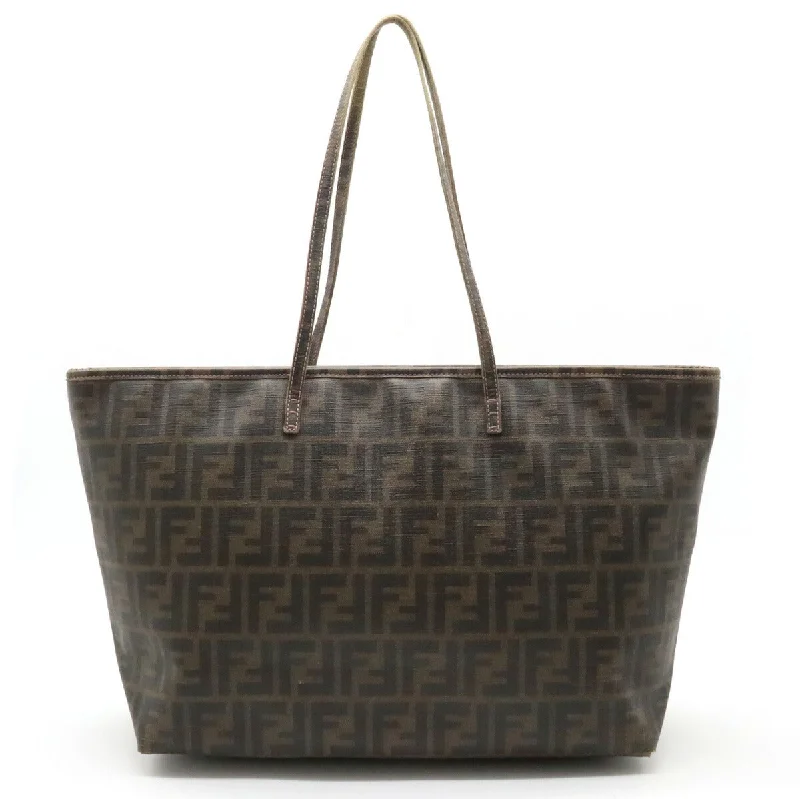 Handle bags with neutral tones for versatility -Fendi Zucca Pattern Tote Bag PVC/Leather