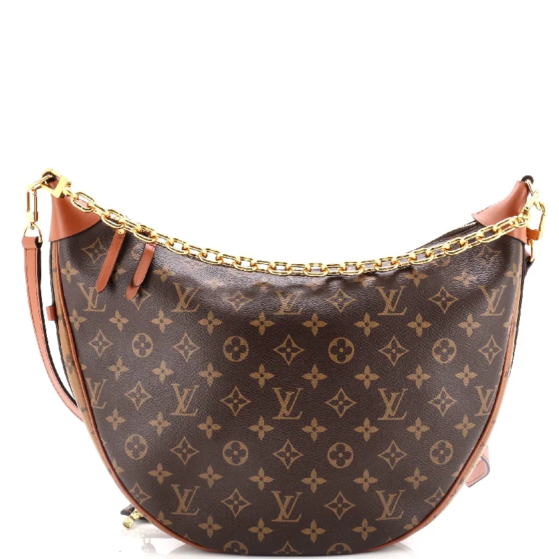 Handle bags with sleek leather for work -Loop Hobo Reverse Monogram Canvas