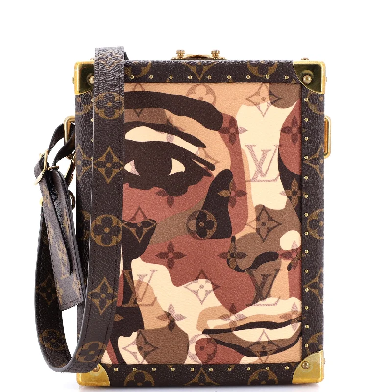 Handle bags with detachable pouches for versatility -x KidSuper Vertical Clutch Box Limited Edition Patchwork Printed Camouflage Monogram Canvas