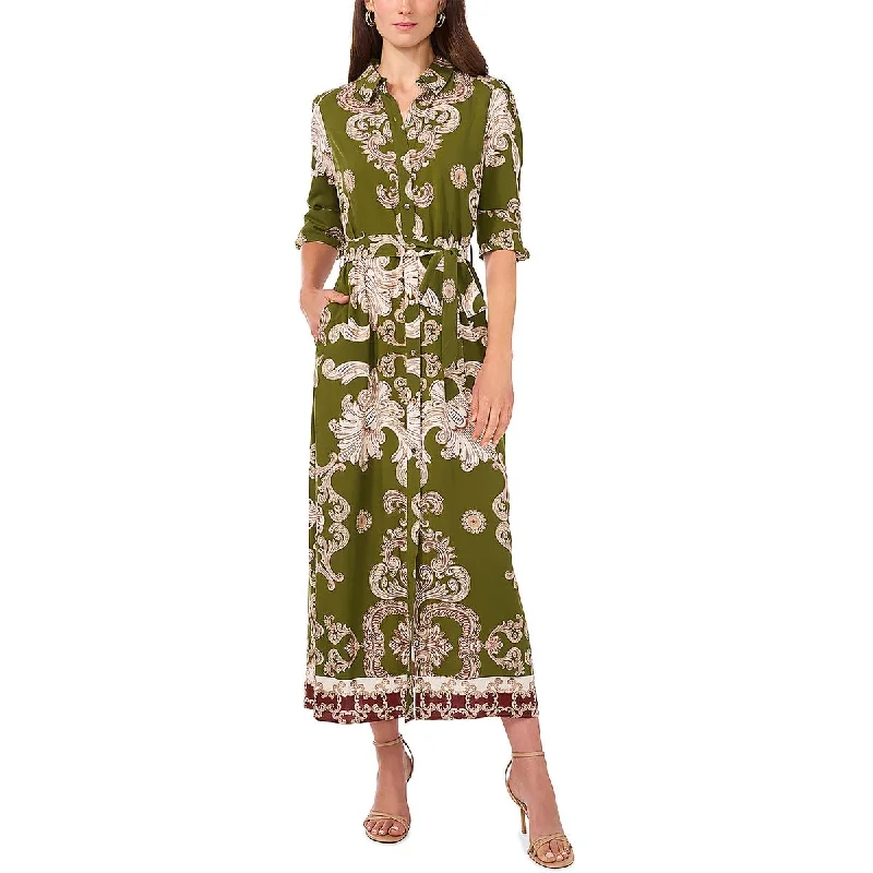 Valentine's Day Dresses for Romance -Vince Camuto Womens Full Length Printed Shirtdress