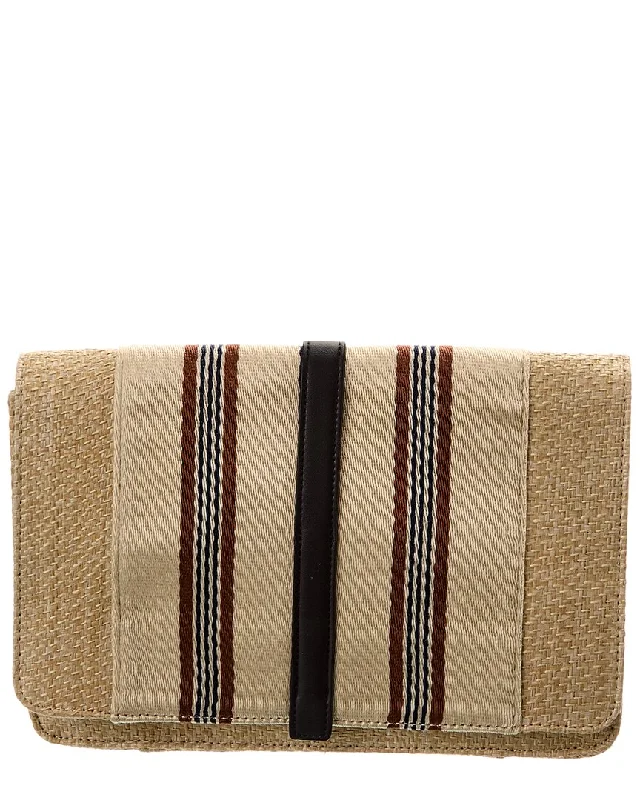 Handle bags with padded handles for comfort -Reiss Barley Raffia Fold-Over Clutch