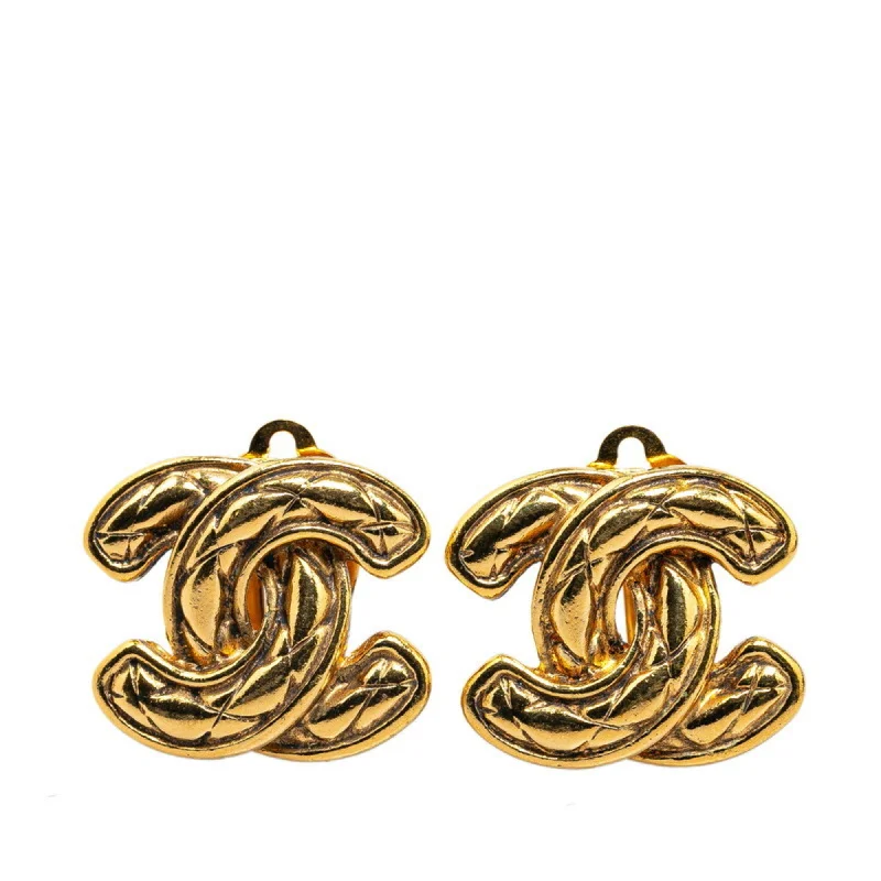 Drop Earrings with Floral Motifs -Chanel   Plating Clip Earrings (Pre-Owned)