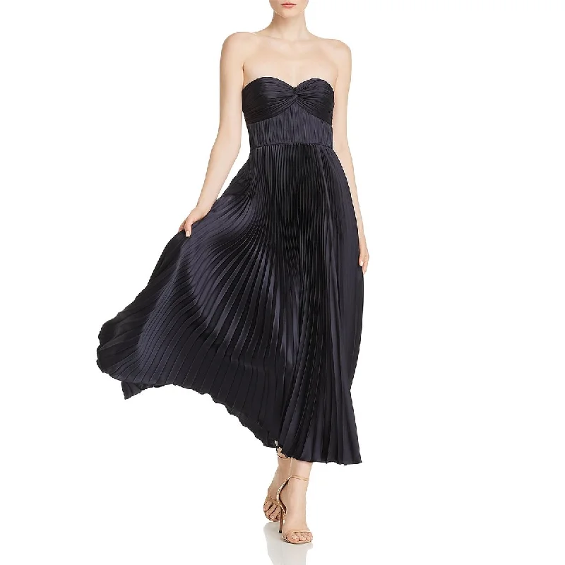 Retro Dresses for Throwback -Amur Womens Belle Plated Strapless Maxi Dress