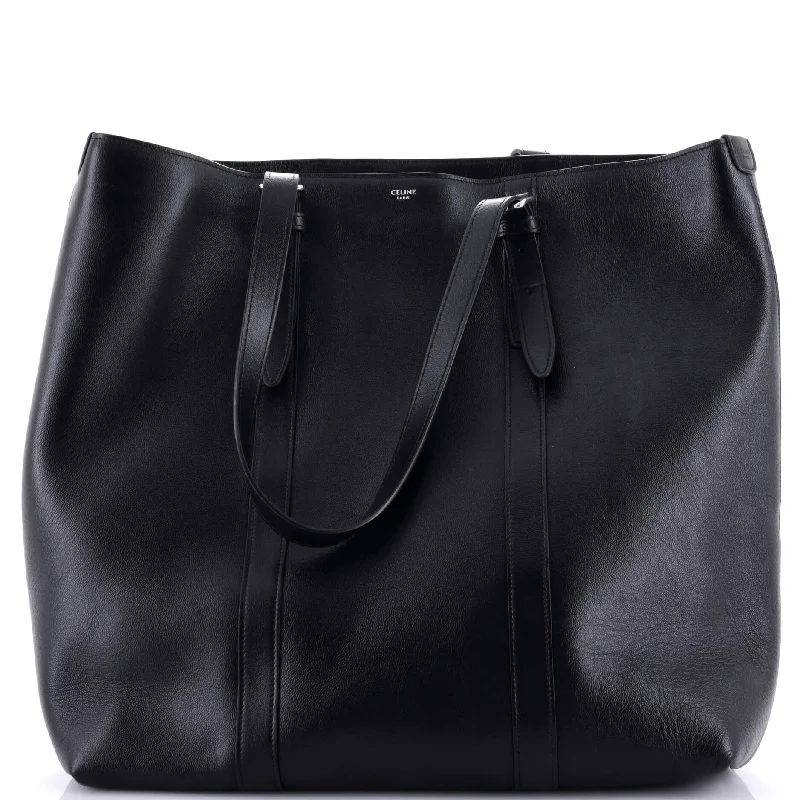 Handle bags with structured shapes for class -Buckle Cabas Tote Leather