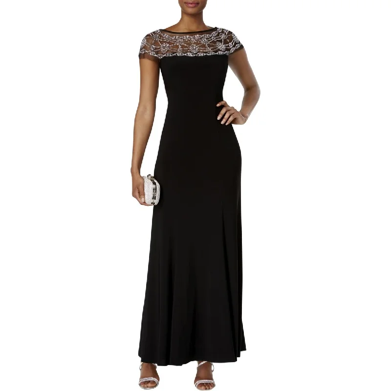 Formal Dresses for Occasions -R&M Richards Womens Matte Jersey Beaded Evening Dress