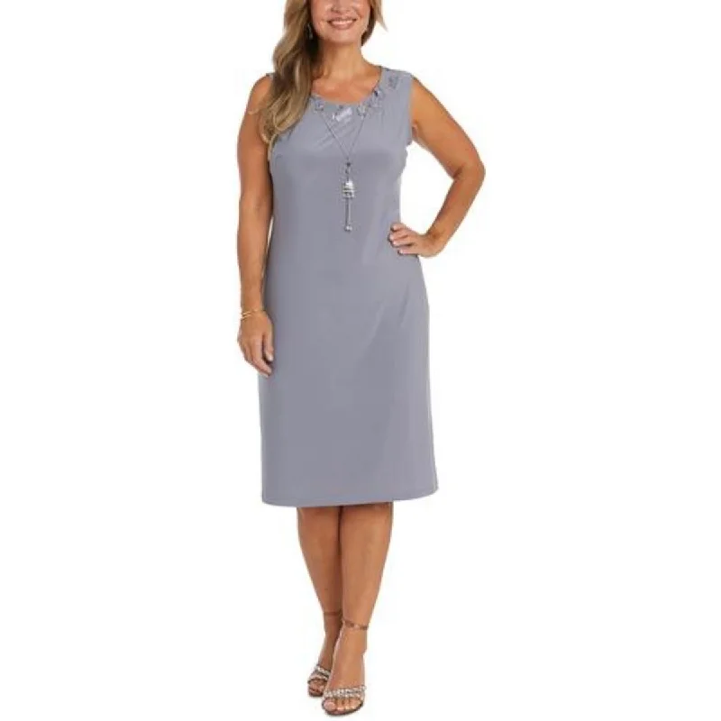 Minimalist Dresses for Simplicity -R&M Richards Womens Knit Sleeveless Sheath Dress