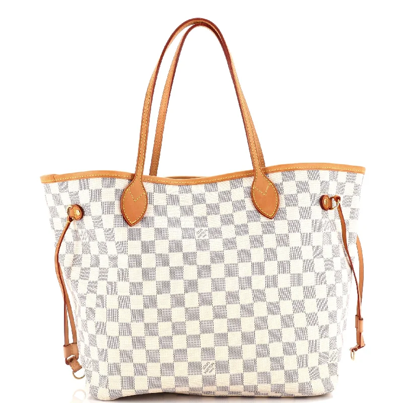 Handle bags with wide openings for access -Neverfull Tote Damier MM