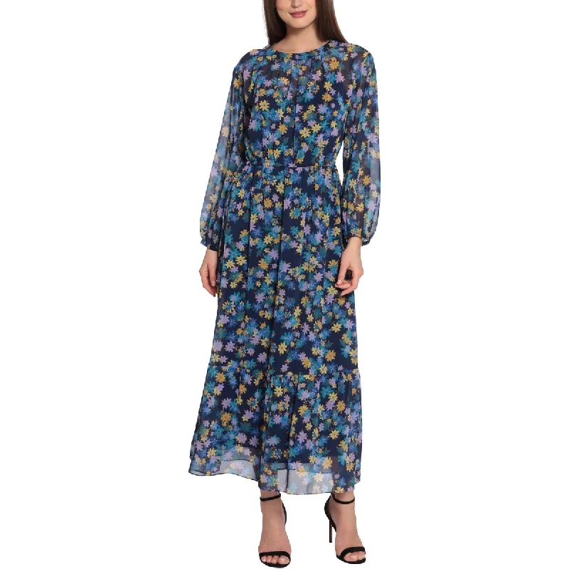 Casual Dresses for Everyday -Maggy London Womens Floral Ruched Maxi Dress