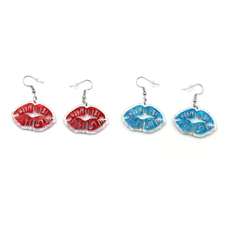 Star Shaped Drop Earrings for Charm -Wholesale Valentine's Day Red Lips Acrylic Earrings