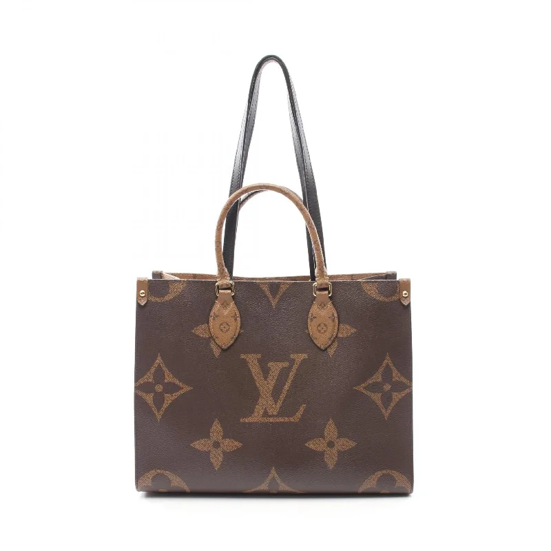 Vegan leather handle bags for eco-friendly chic -Louis Vuitton OnTheGo MM Tote Bag PVC Leather