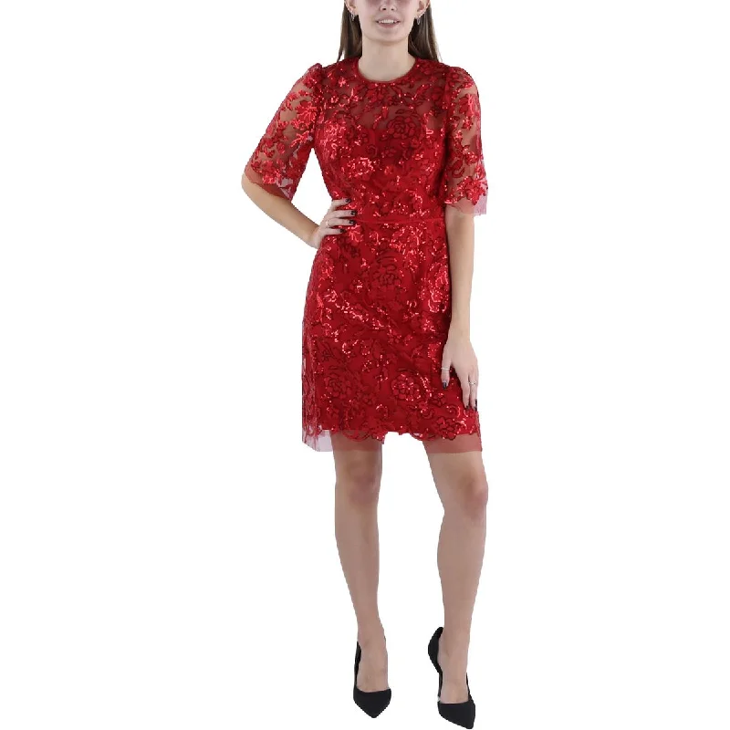 Silk Dresses for Luxurious -Maggy London Womens Sequined Floral Cocktail And Party Dress