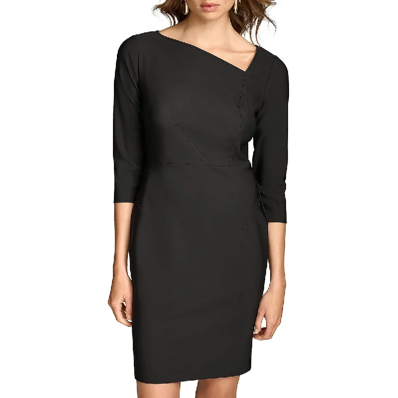 Fashionable Dresses for Style -Donna Karan Womens Asymmetric Mini Sheath Dress