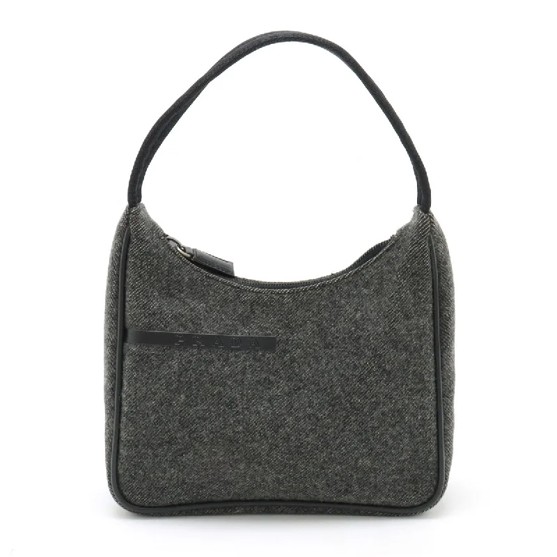 Handle bags with neutral tones for versatility -Prada Wool Nylon Accessory Pouch Handbag